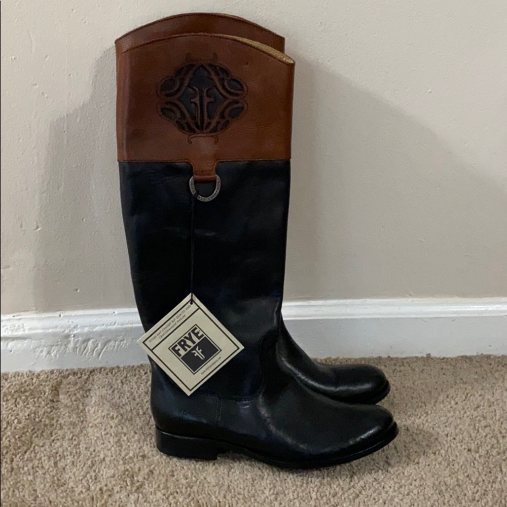 Brand new Frye boots. Melissa logo black multi.